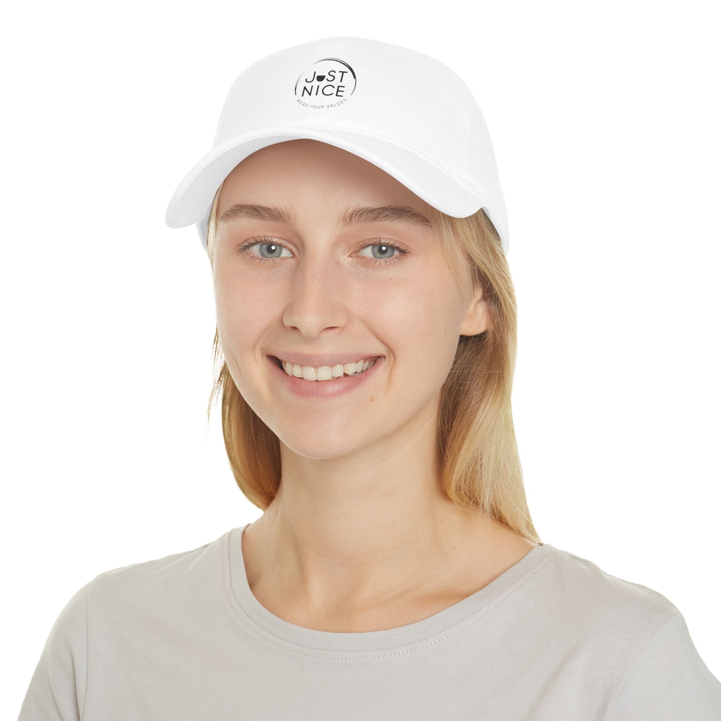Stylish Low Profile Baseball Cap with 'Just Nice' Design, Casual Hat for Outdoor Lovers, Gift for Birthdays, Sports Cap, Trendy Headwear