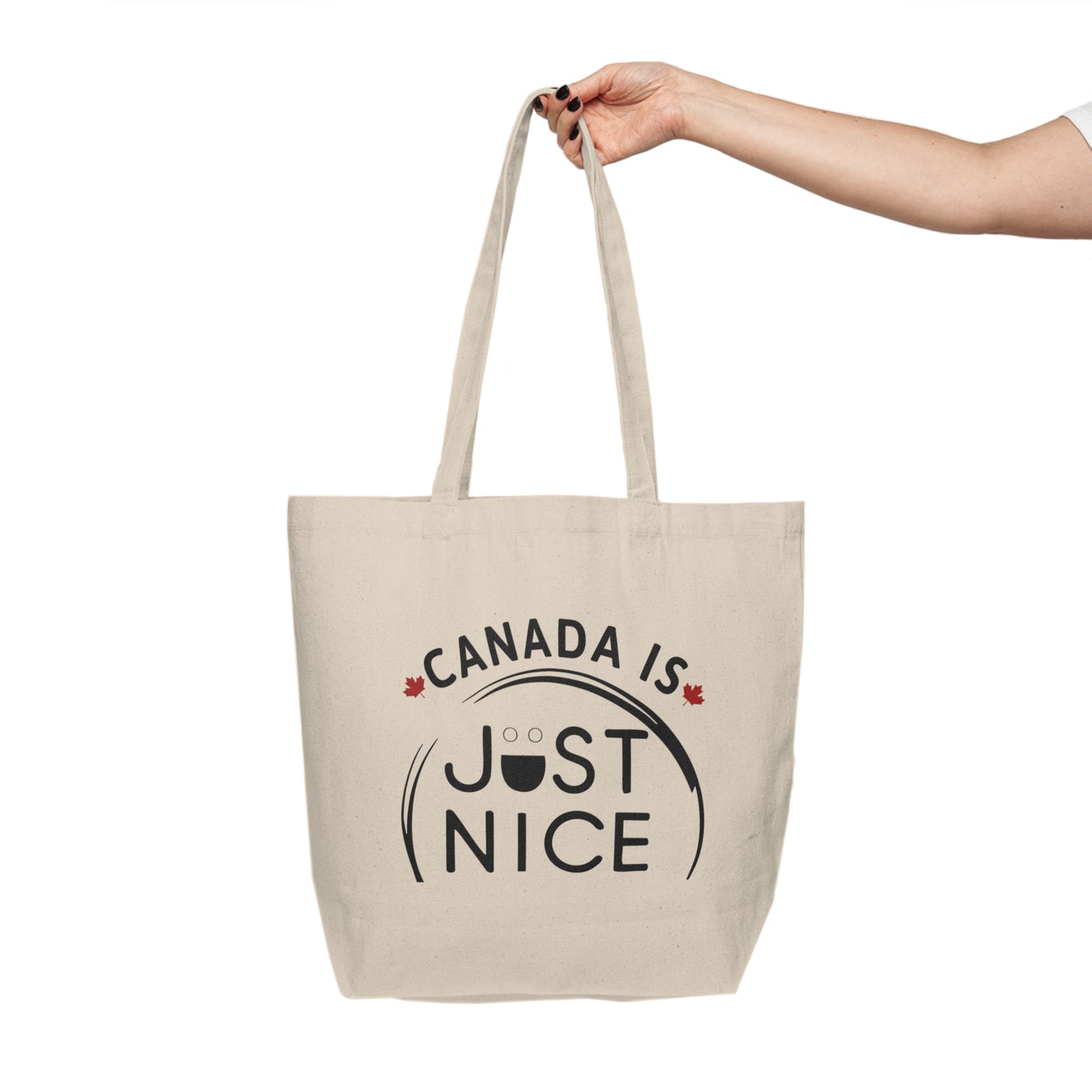 Canada Is Just Nice Tote Bag | Eco-Friendly Canvas Shopping Bag, Reusable Grocery Tote, Gift for Canadians, Cute Travel Bag,