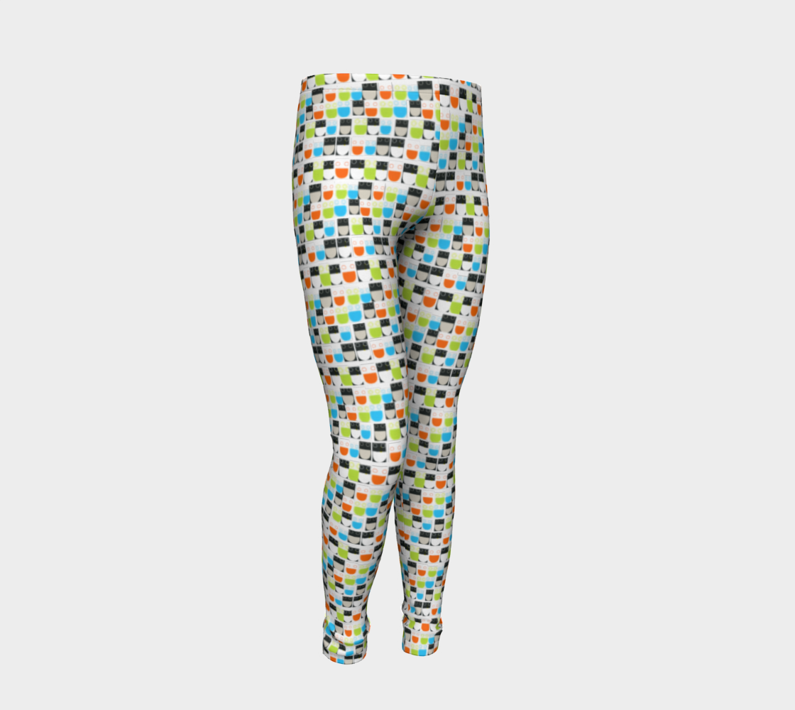 Monochrome Neon Seamless Pattern Smiley Face Leggings