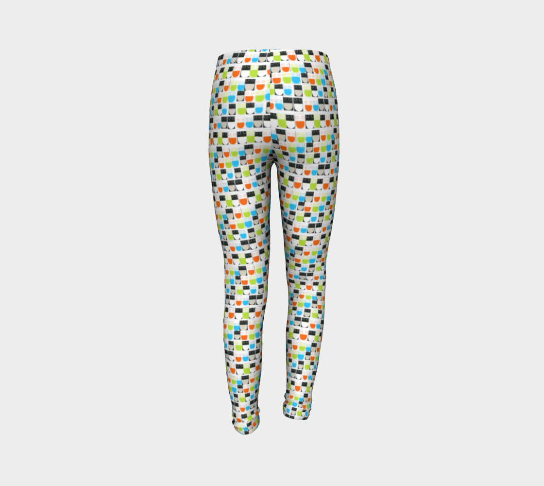 Monochrome Neon Seamless Pattern Smiley Face Leggings