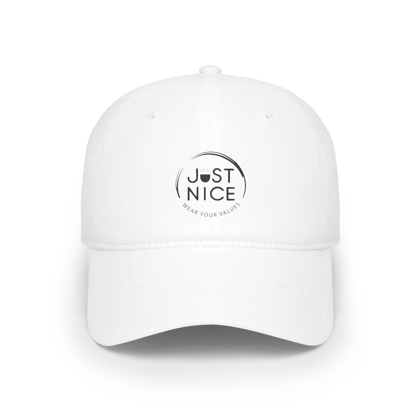Stylish Low Profile Baseball Cap with 'Just Nice' Design, Casual Hat for Outdoor Lovers, Gift for Birthdays, Sports Cap, Trendy Headwear