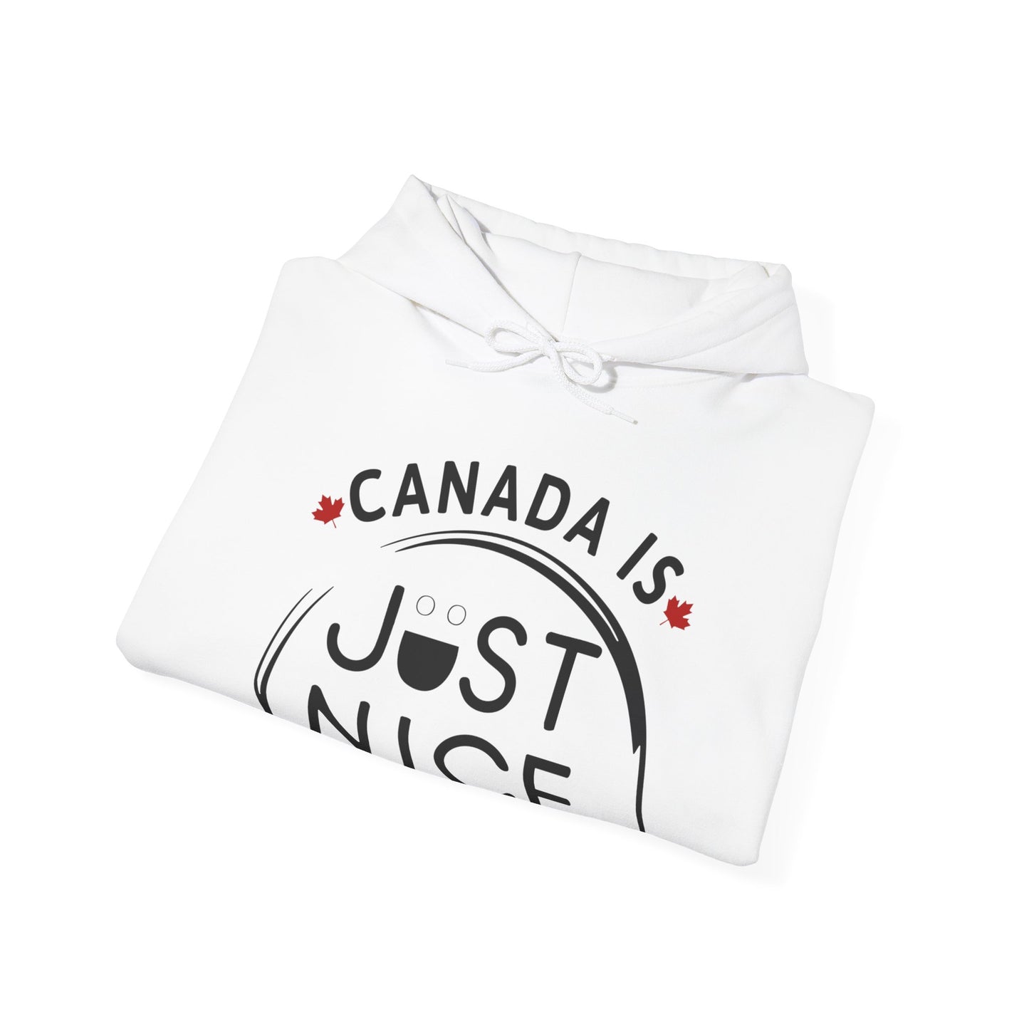 Cozy Canada Sweatshirt | Just Nice Hoodie | Unisex Pullover for Canadians | Gift for Friends | Perfect for Winter & Travel