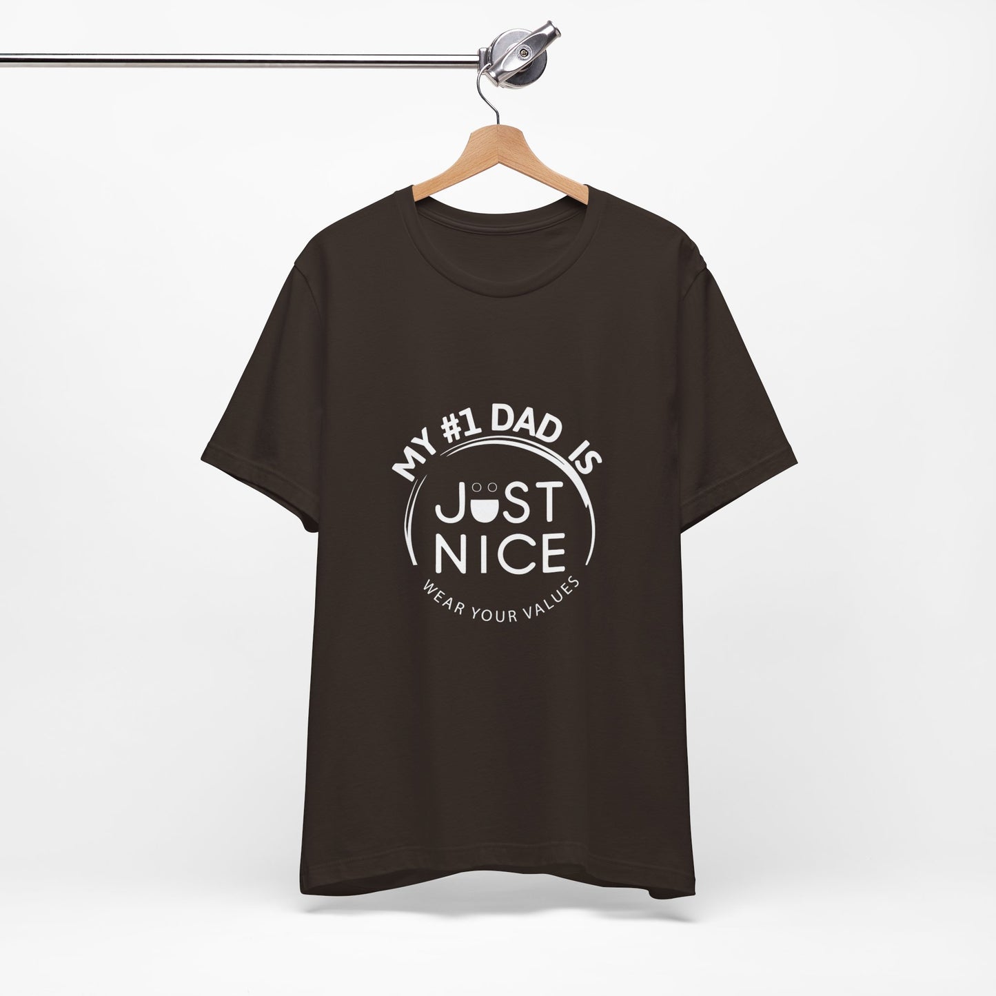 My #1 Dad Is Just Nice Tee, Unisex Jersey Short Sleeve Tee for Father's Day, Gifts for Dads, Comfortable Casual Wear, Everyday T-Shirt