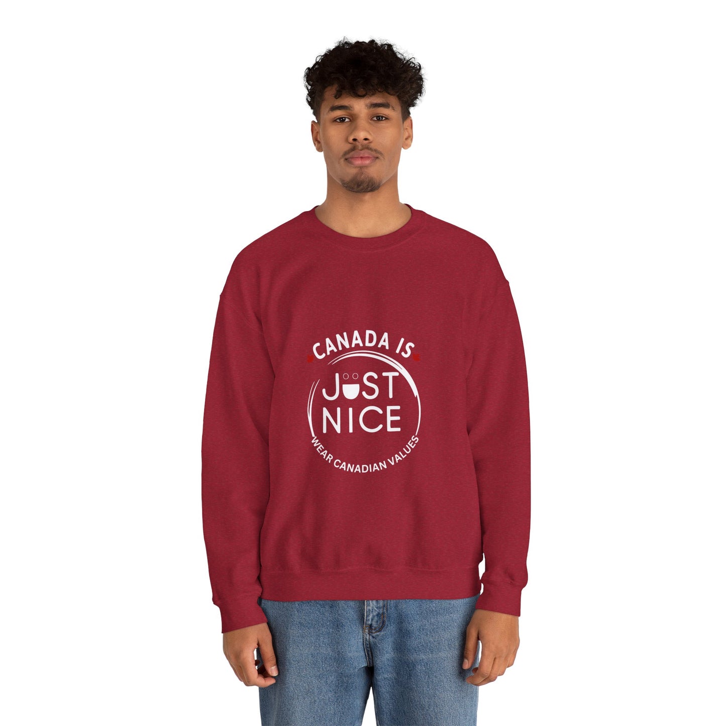Canada Is Just Nice Crewneck Sweatshirt - Cozy Unisex Sweater for Home & Outdoor