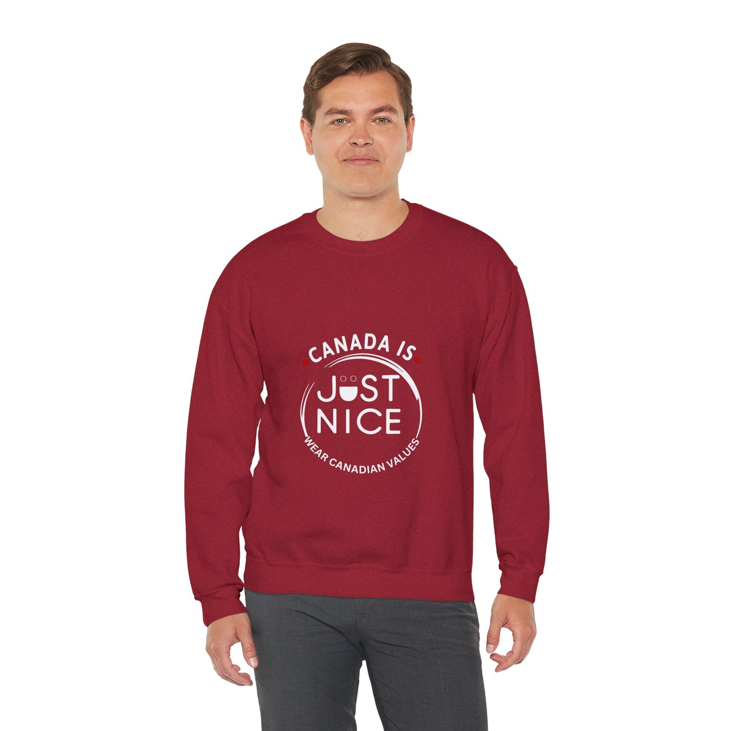 Canada Is Just Nice Crewneck Sweatshirt - Cozy Unisex Sweater for Home & Outdoor
