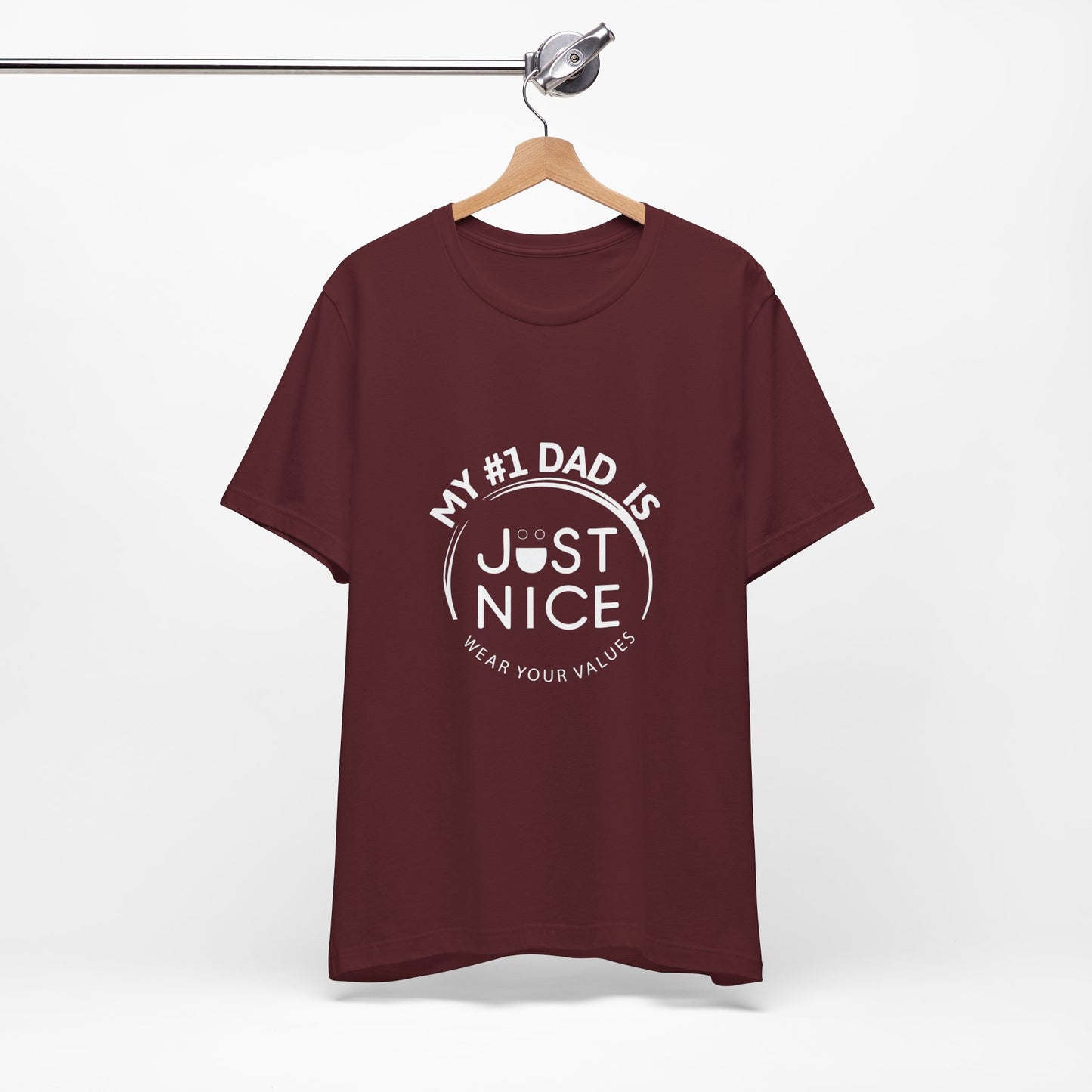 My #1 Dad Is Just Nice Tee, Unisex Jersey Short Sleeve Tee for Father's Day, Gifts for Dads, Comfortable Casual Wear, Everyday T-Shirt