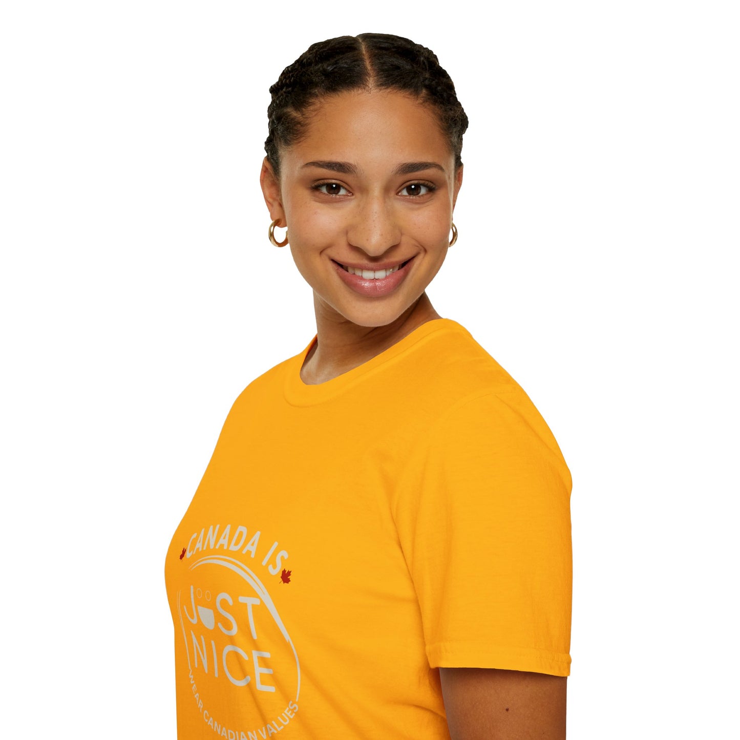 Unisex Softstyle T-Shirt - "Canada is Just Nice" Maple Leaf Design