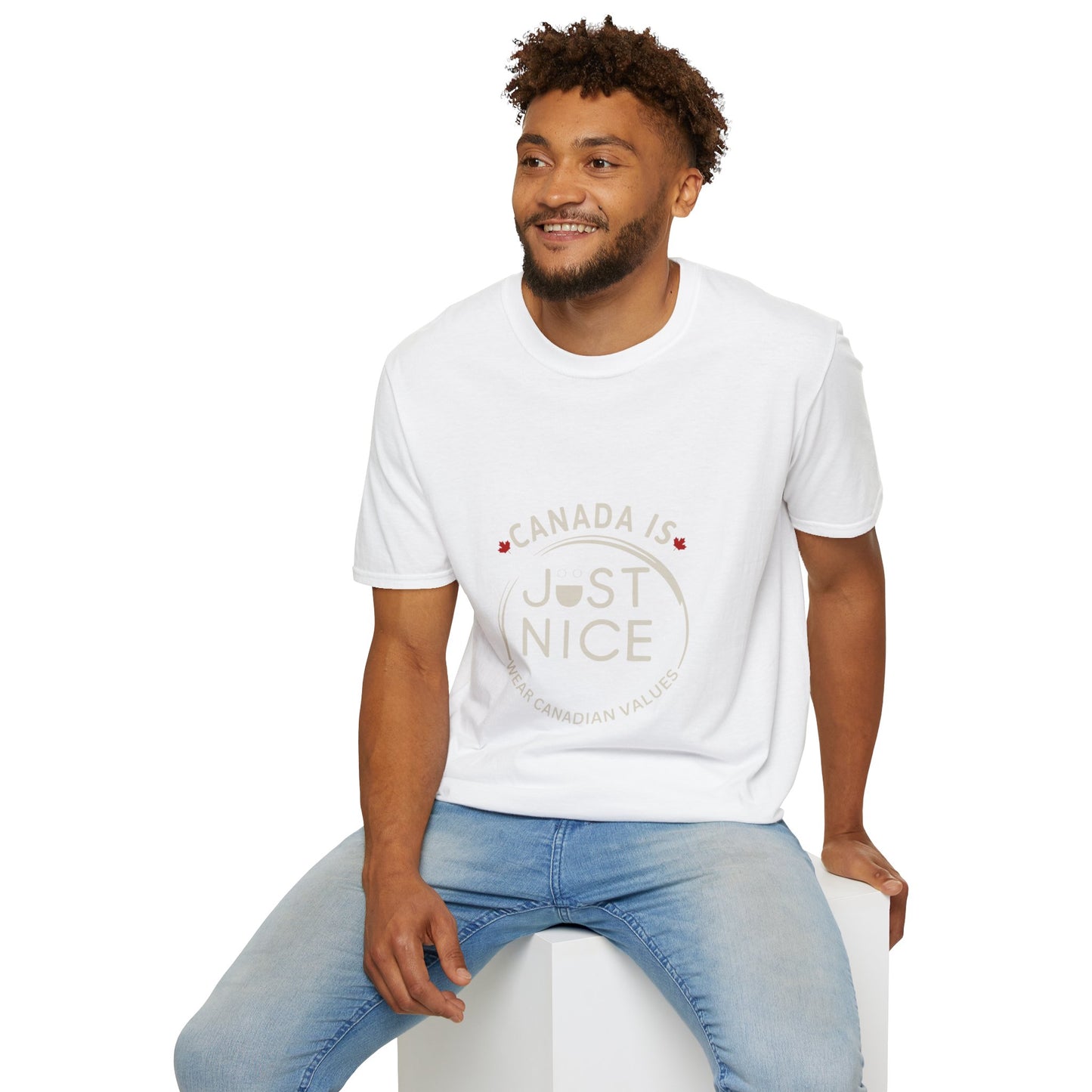 Unisex Softstyle T-Shirt - "Canada is Just Nice" Maple Leaf Design