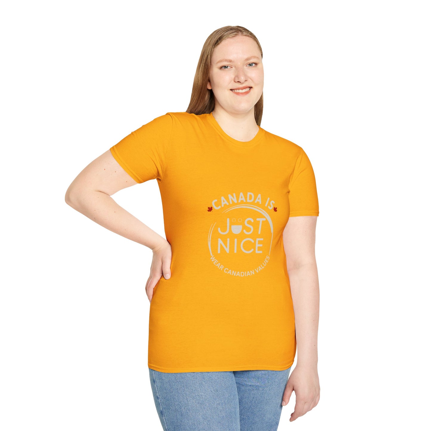 Unisex Softstyle T-Shirt - "Canada is Just Nice" Maple Leaf Design