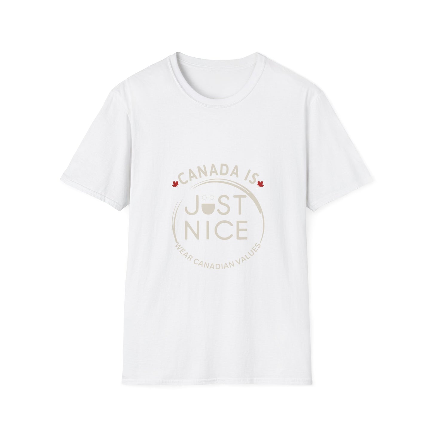 Unisex Softstyle T-Shirt - "Canada is Just Nice" Maple Leaf Design