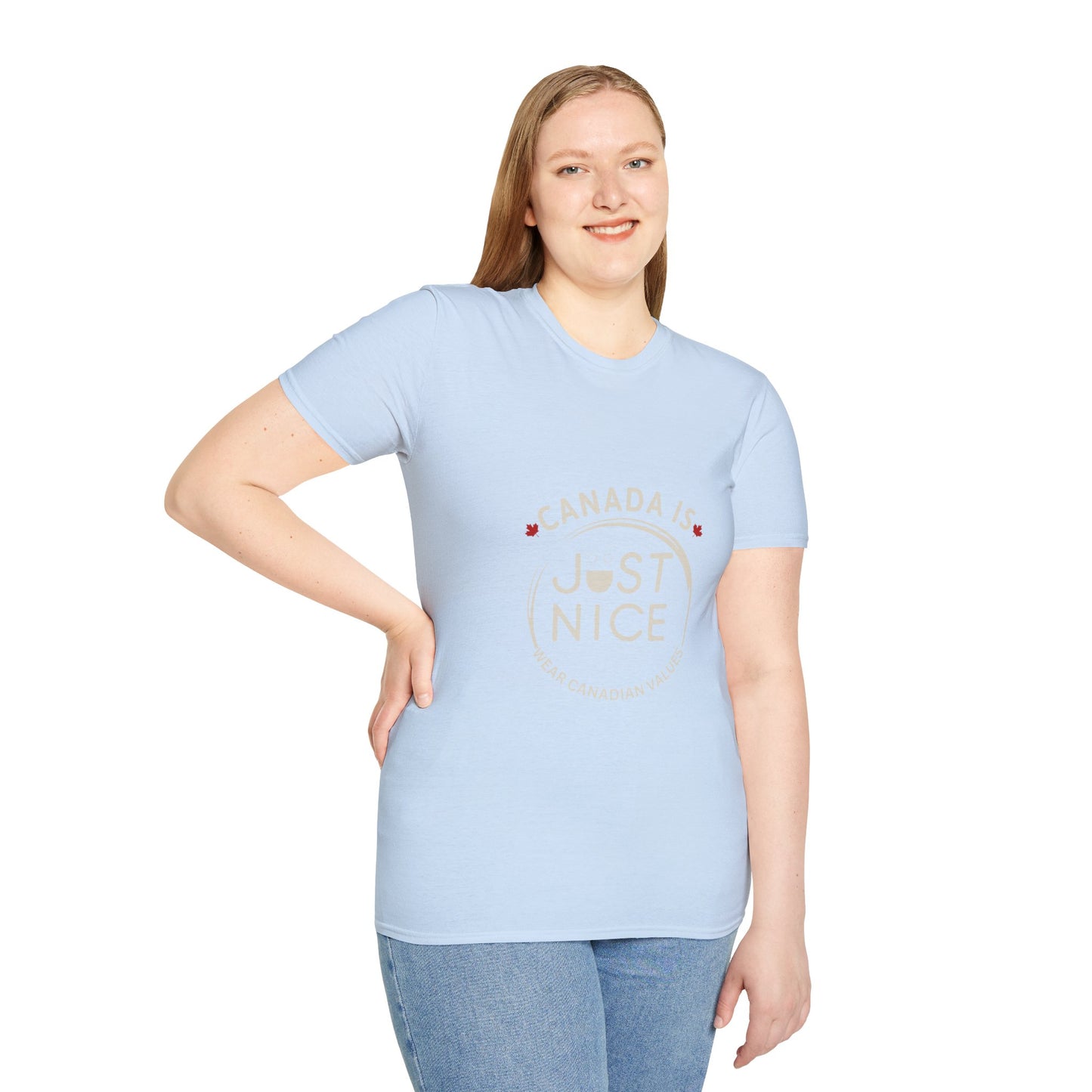 Unisex Softstyle T-Shirt - "Canada is Just Nice" Maple Leaf Design