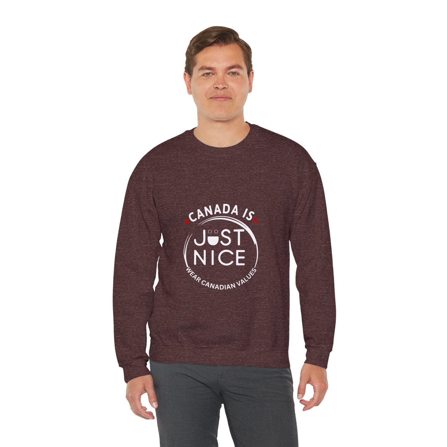Canada Is Just Nice Crewneck Sweatshirt - Cozy Unisex Sweater for Home & Outdoor