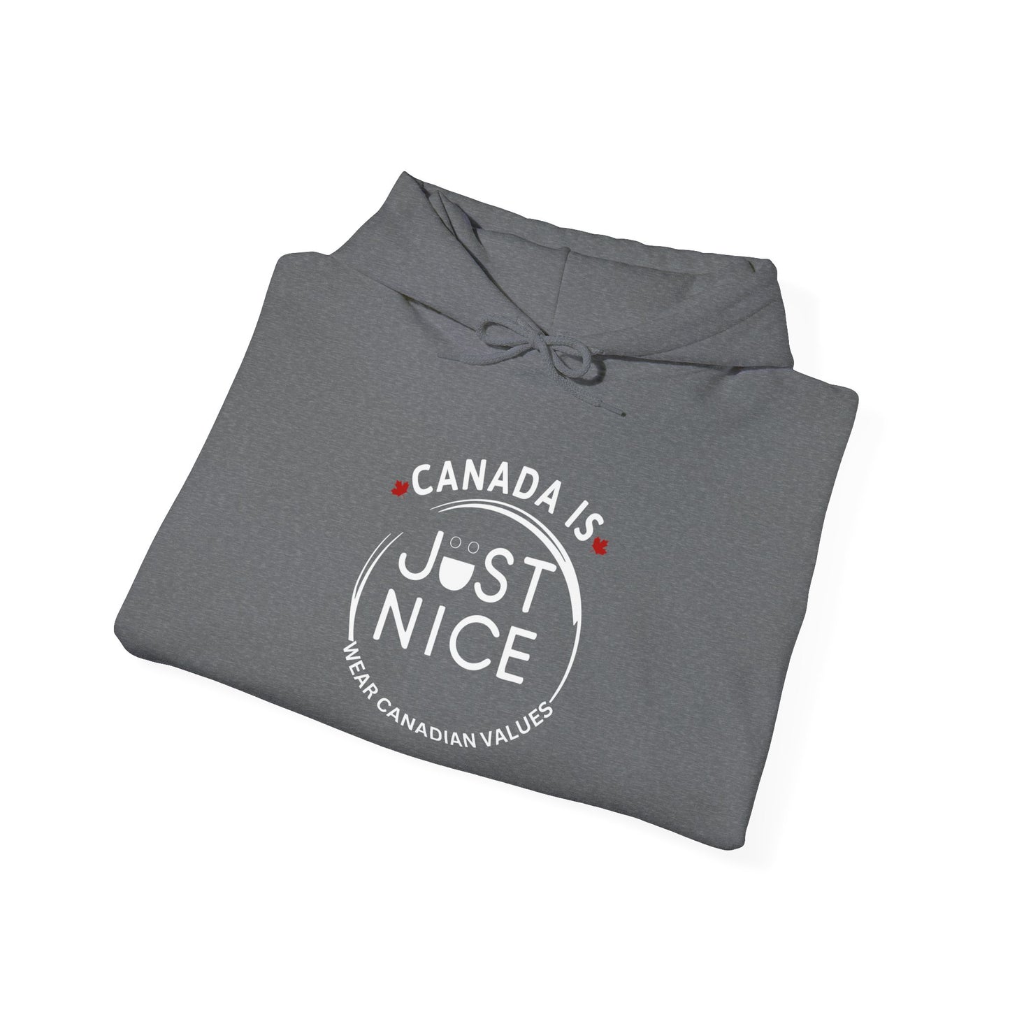 Canada Is Just Nice Hoodie - Unisex Heavy Blend™ Sweatshirt with Maple Leaf Design