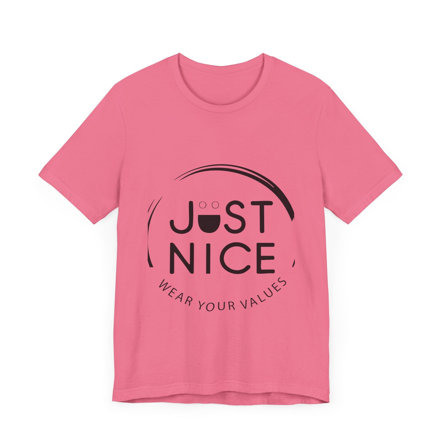 Unisex Jersey Tee - "Just Nice" Values Shirt - Casual Wear, Gift for Friends, Eco-Friendly Fashion, Everyday Comfort, Positive Vibes