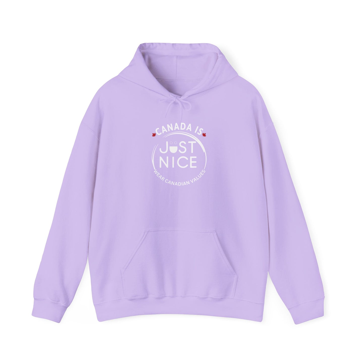 Canada Is Just Nice Hoodie - Unisex Heavy Blend™ Sweatshirt with Maple Leaf Design