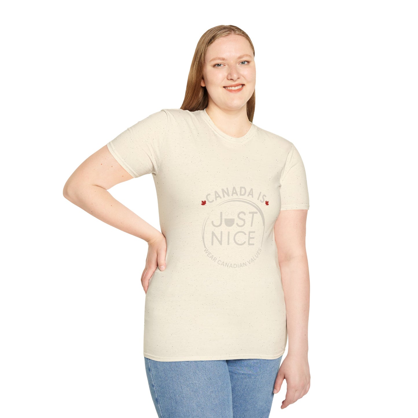 Unisex Softstyle T-Shirt - "Canada is Just Nice" Maple Leaf Design
