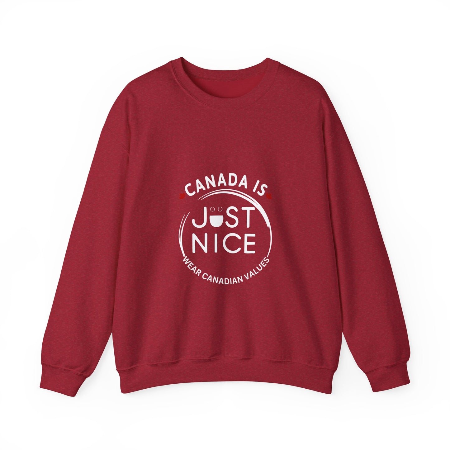 Canada Is Just Nice Crewneck Sweatshirt - Cozy Unisex Sweater for Home & Outdoor