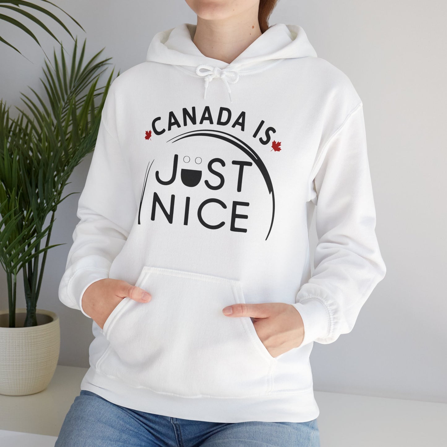 Cozy Canada Sweatshirt | Just Nice Hoodie | Unisex Pullover for Canadians | Gift for Friends | Perfect for Winter & Travel