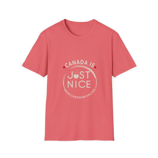 Unisex Softstyle T-Shirt - "Canada is Just Nice" Maple Leaf Design