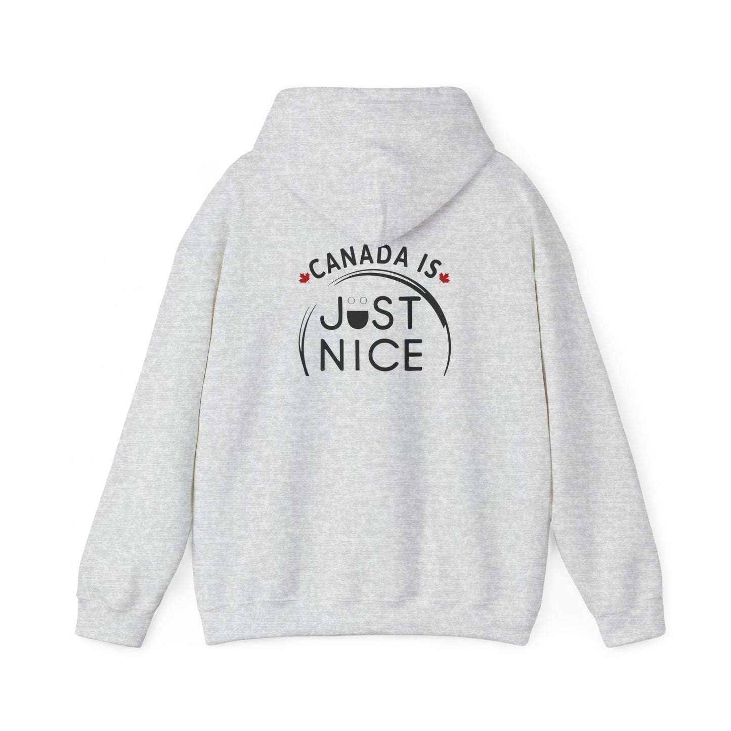 Canada Is Just Nice Hoodie - Unisex Heavy Blend™ Sweatshirt with Maple Leaf Design
