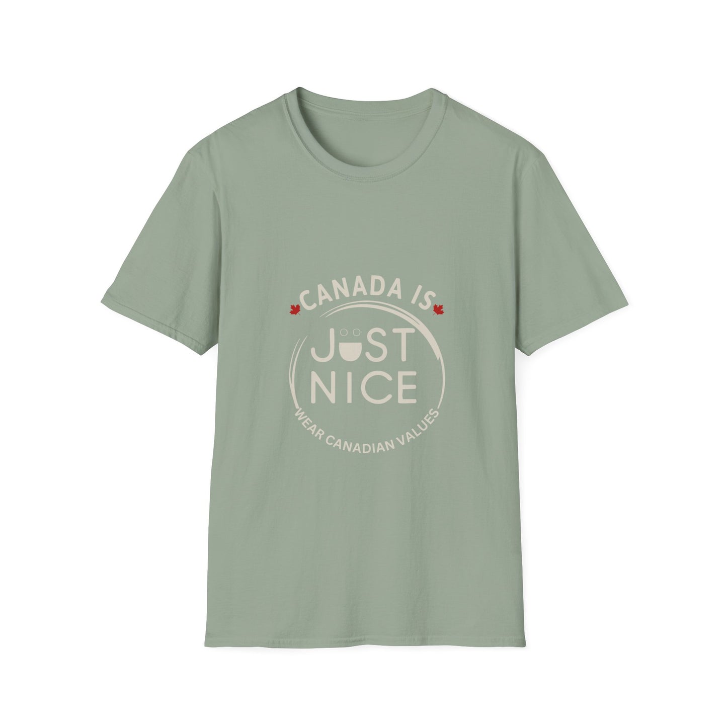 Unisex Softstyle T-Shirt - "Canada is Just Nice" Maple Leaf Design
