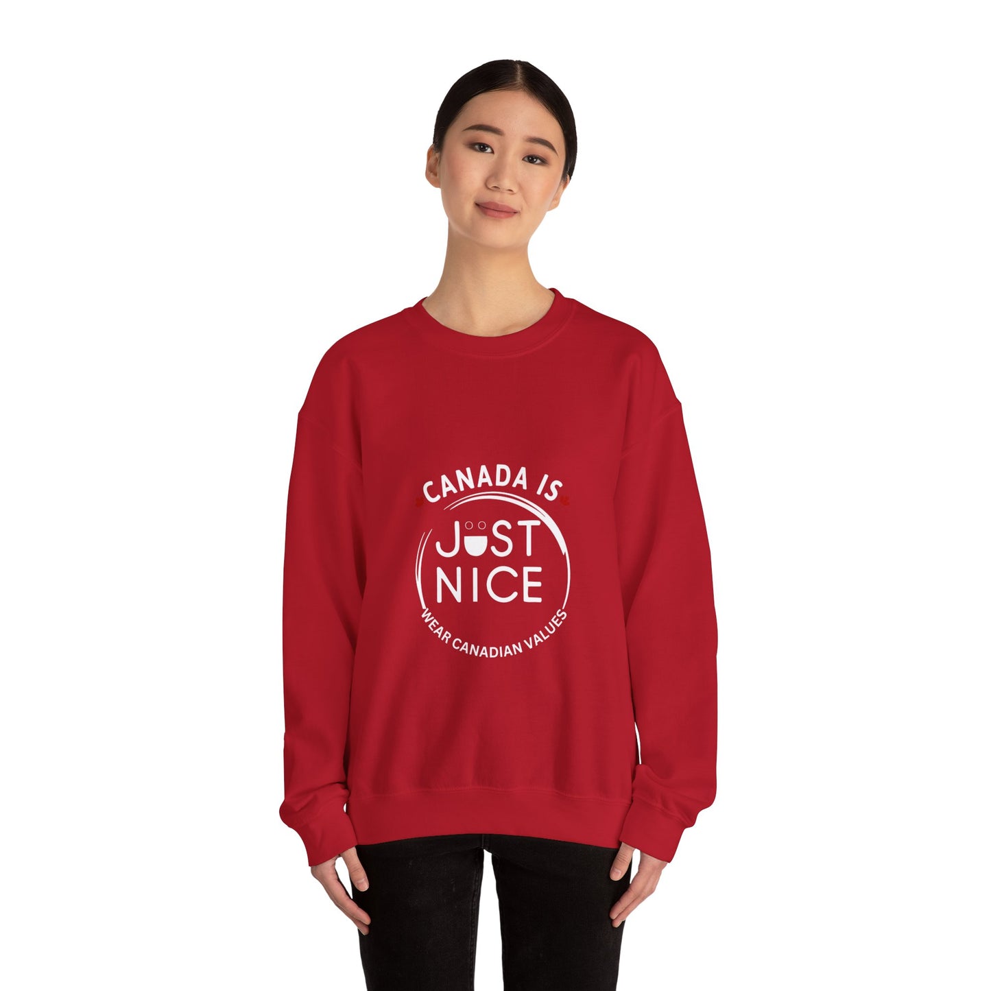 Canada Is Just Nice Crewneck Sweatshirt - Cozy Unisex Sweater for Home & Outdoor