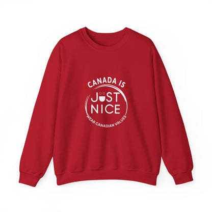 Canada Is Just Nice Crewneck Sweatshirt - Cozy Unisex Sweater