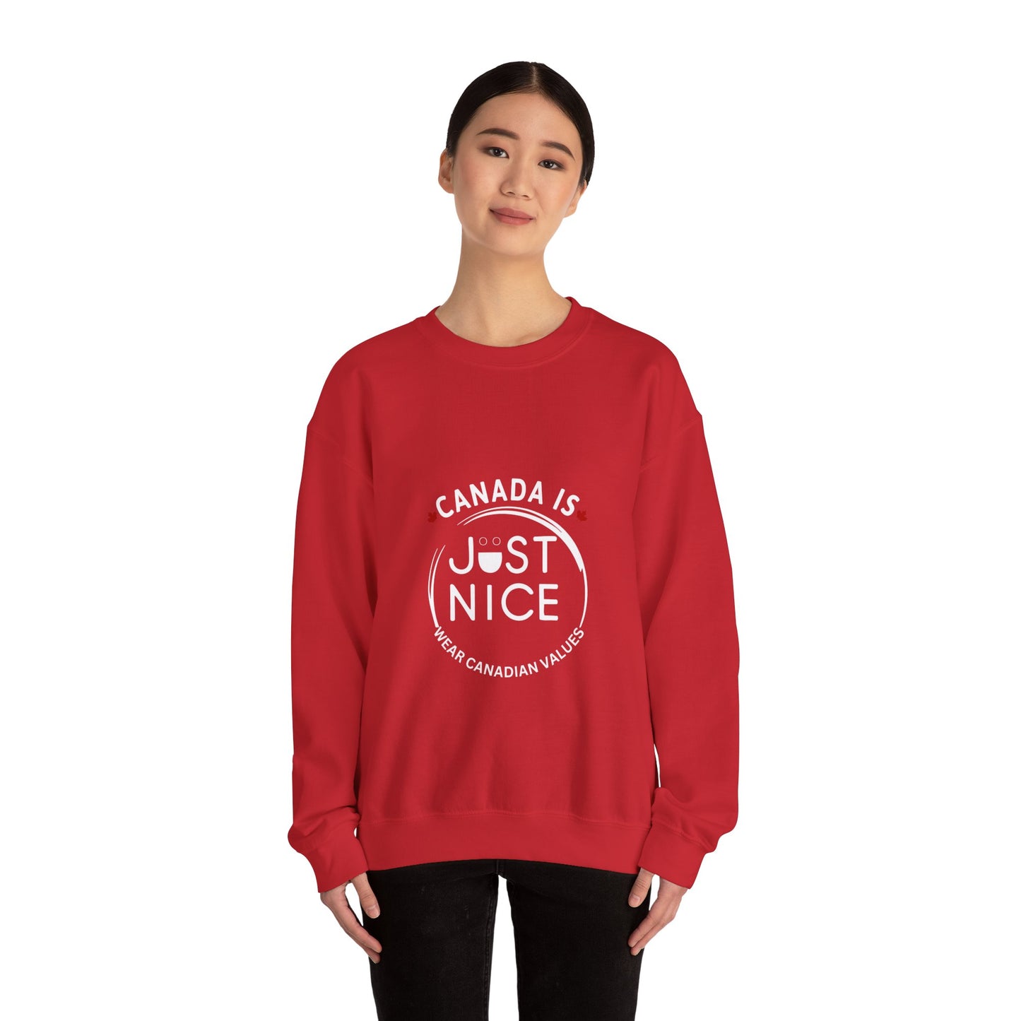 Canada Is Just Nice Crewneck Sweatshirt - Cozy Unisex Sweater for Home & Outdoor