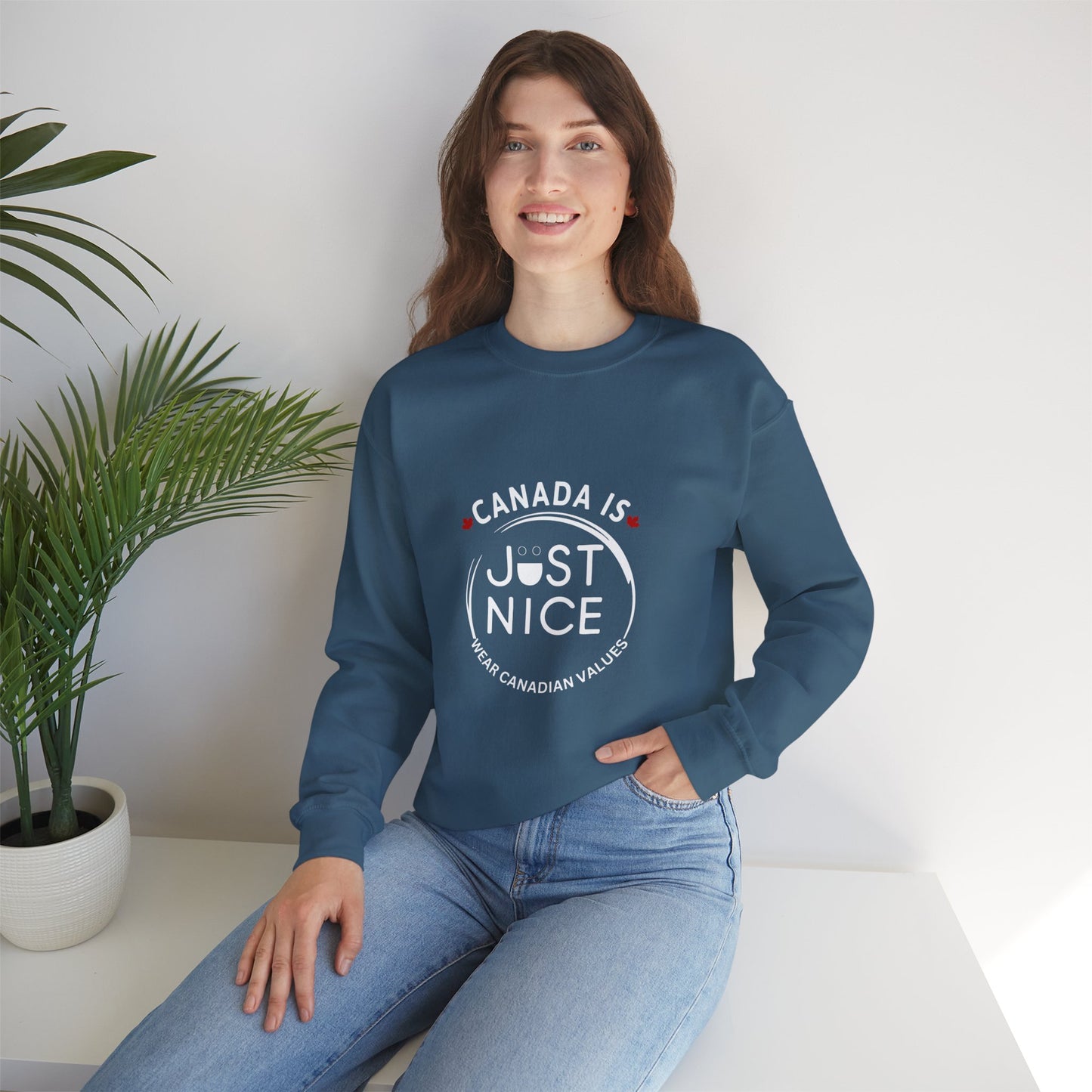Canada Is Just Nice Crewneck Sweatshirt - Cozy Unisex Sweater