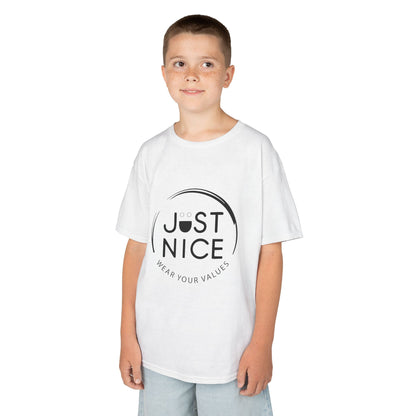 Kids Graphic Tee, Just Nice Cotton T-Shirt, Everyday Casual Wear, Perfect for Birthdays, Fun Gift for Kids, Playful Style