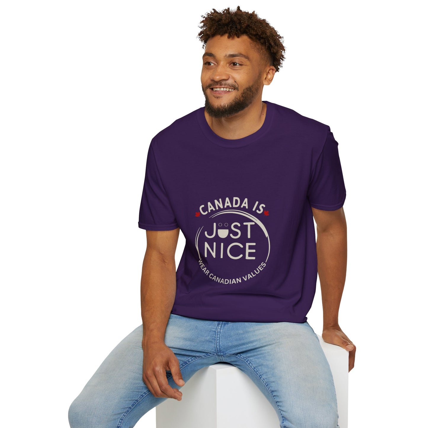 Unisex Softstyle T-Shirt - "Canada is Just Nice" Maple Leaf Design