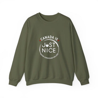 Canada Is Just Nice Crewneck Sweatshirt - Cozy Unisex Sweater