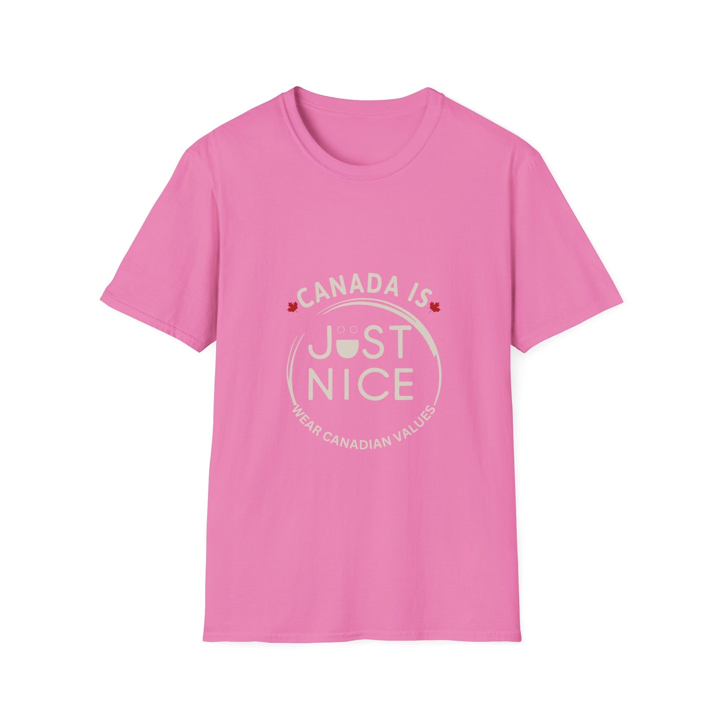 Unisex Softstyle T-Shirt - "Canada is Just Nice" Maple Leaf Design