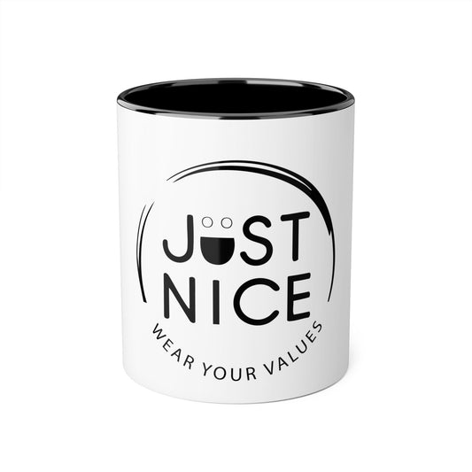 Just Nice Accent Mug - 11oz | Stylish Coffee Cup | Gift for Friends | Inspirational Drinkware | Unique Office Mug | Eco-Friendly Design