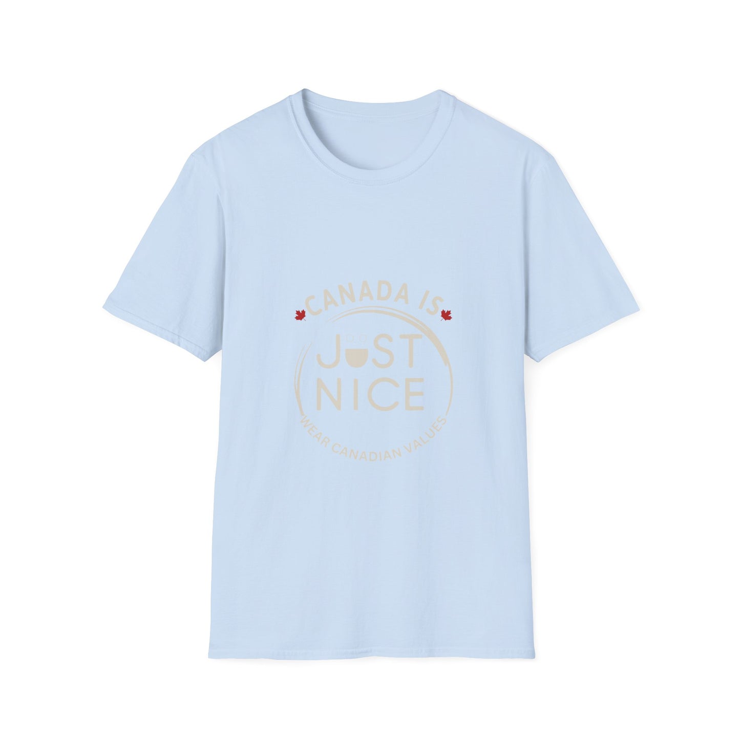 Unisex Softstyle T-Shirt - "Canada is Just Nice" Maple Leaf Design