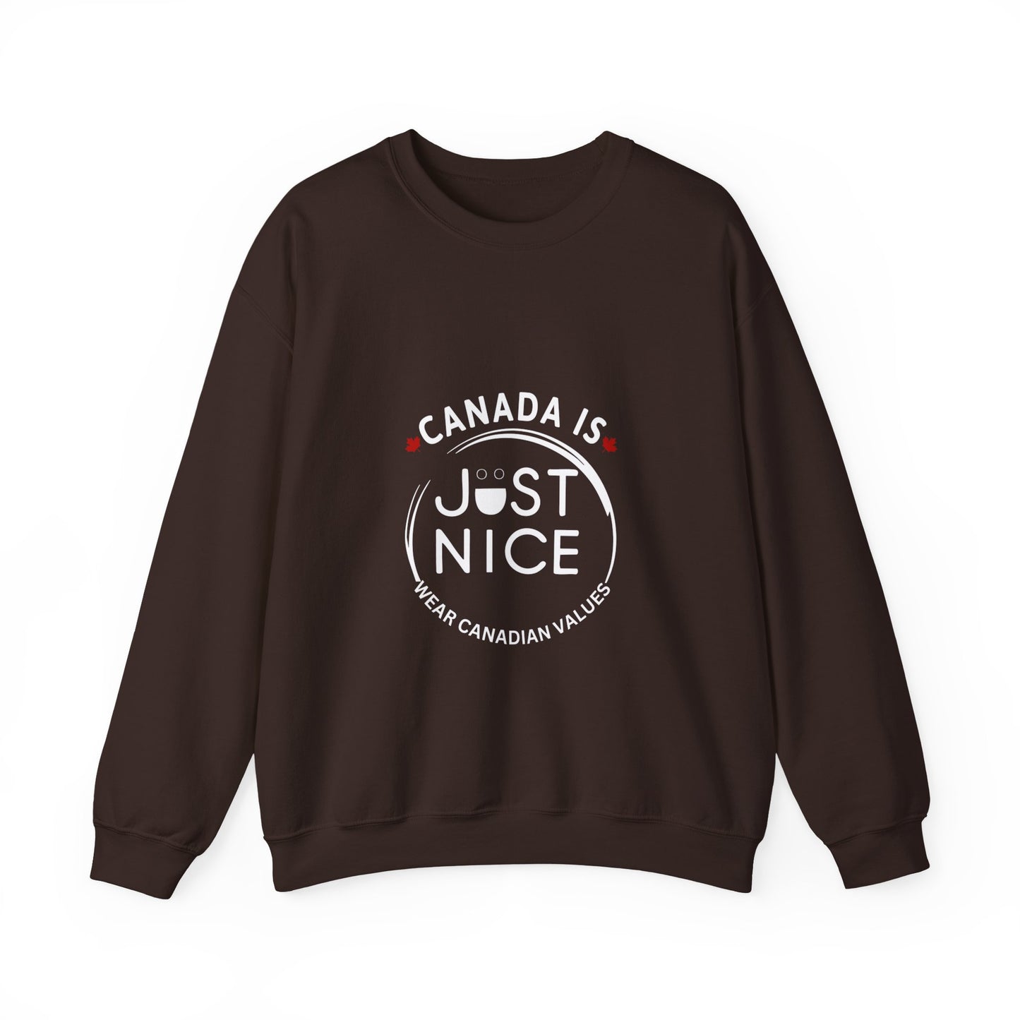 Canada Is Just Nice Crewneck Sweatshirt - Cozy Unisex Sweater for Home & Outdoor