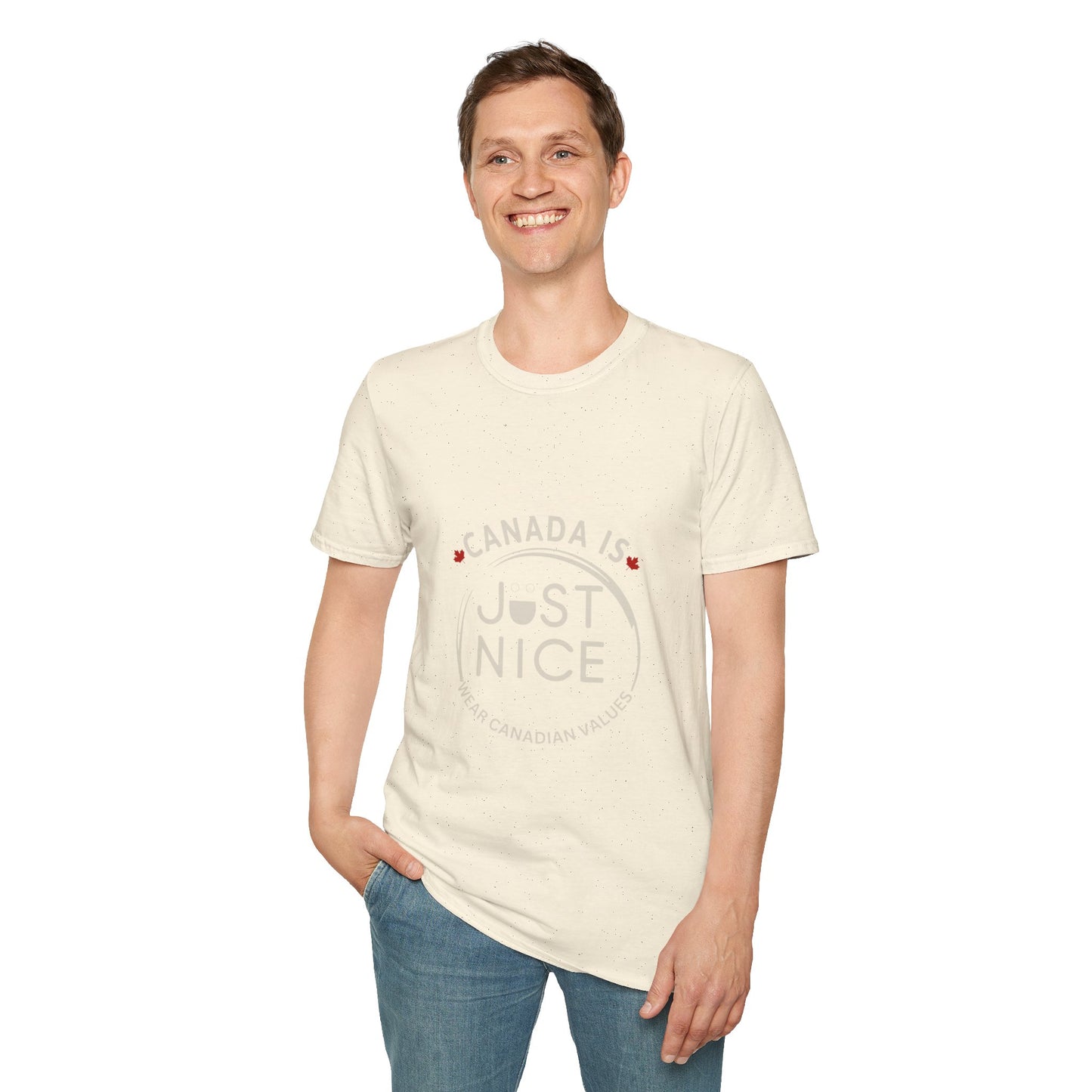 Unisex Softstyle T-Shirt - "Canada is Just Nice" Maple Leaf Design