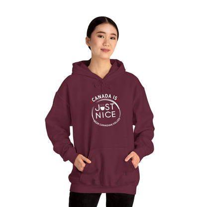 Canada Is Just Nice Hooded Sweatshirt | Unisex Cozy Pullover