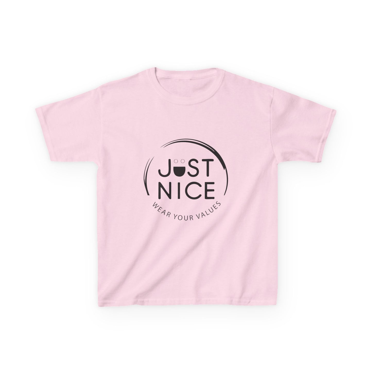Kids Graphic Tee, Just Nice Cotton T-Shirt, Everyday Casual Wear, Perfect for Birthdays, Fun Gift for Kids, Playful Style