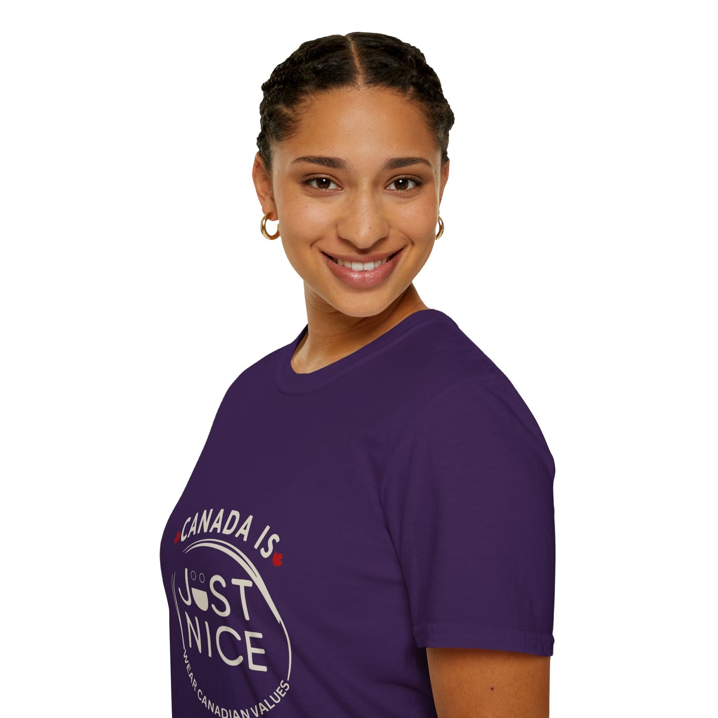 Unisex Softstyle T-Shirt - "Canada is Just Nice" Maple Leaf Design