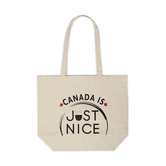 Canada Is Just Nice Tote Bag | Eco-Friendly Canvas Shopping Bag, Reusable Grocery Tote, Gift for Canadians, Cute Travel Bag,