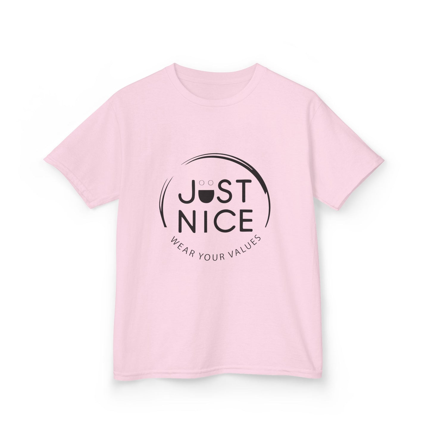 Kids Graphic Tee, Just Nice Cotton T-Shirt, Everyday Casual Wear, Perfect for Birthdays, Fun Gift for Kids, Playful Style