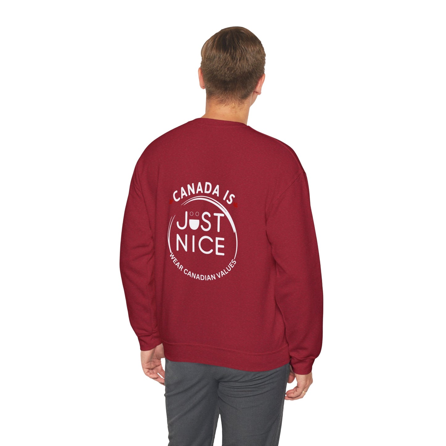 Canada Is Just Nice Crewneck Sweatshirt - Cozy Unisex Sweater for Home & Outdoor