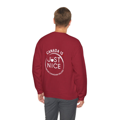 Canada Is Just Nice Crewneck Sweatshirt - Cozy Unisex Sweater for Home & Outdoor