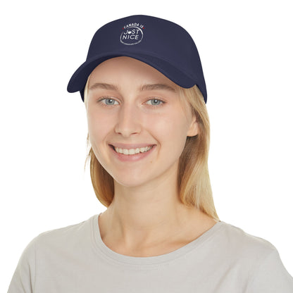 Stylish Low Profile Baseball Cap with 'Just Nice' Design, Casual Hat for Outdoor Lovers, Gift for Birthdays, Sports Cap, Trendy Headwear