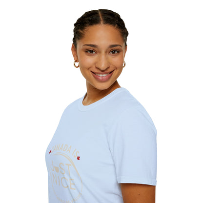 Unisex Softstyle T-Shirt - "Canada is Just Nice" Maple Leaf Design