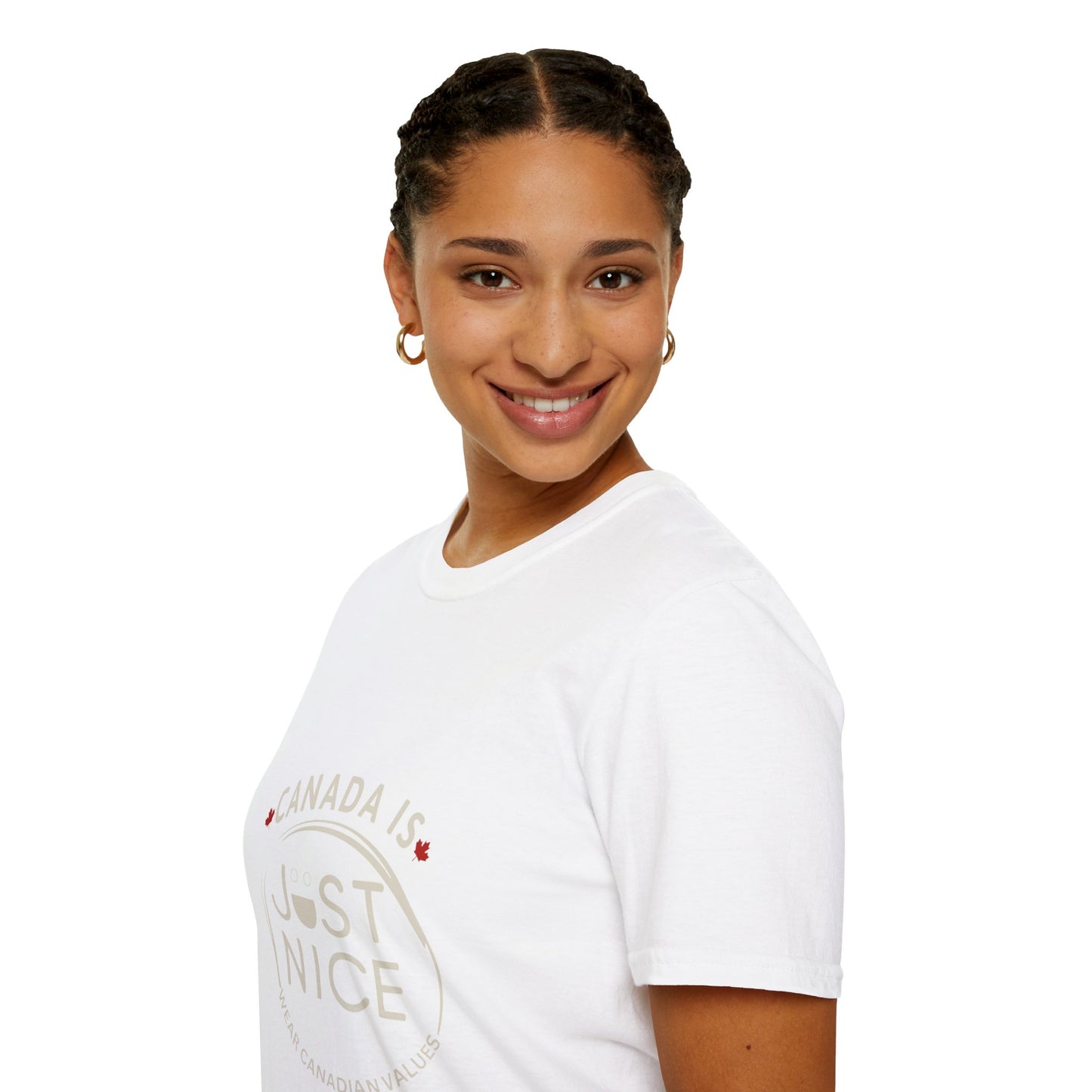 Unisex Softstyle T-Shirt - "Canada is Just Nice" Maple Leaf Design