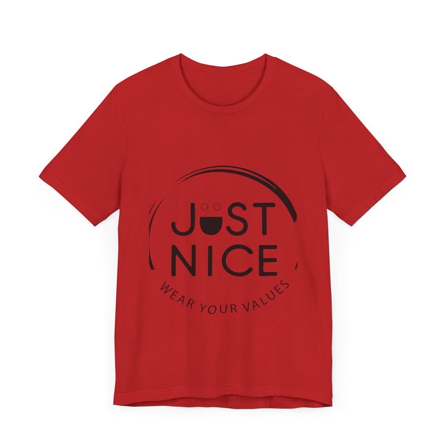 Unisex Jersey Tee - "Just Nice" Values Shirt - Casual Wear, Gift for Friends, Eco-Friendly Fashion, Everyday Comfort, Positive Vibes
