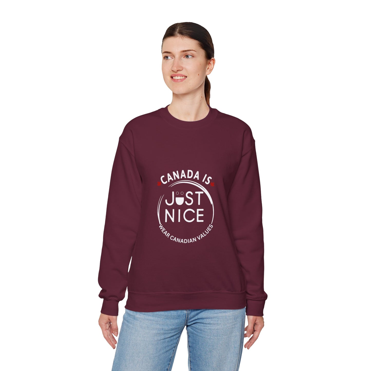 Canada Is Just Nice Crewneck Sweatshirt - Cozy Unisex Sweater for Home & Outdoor