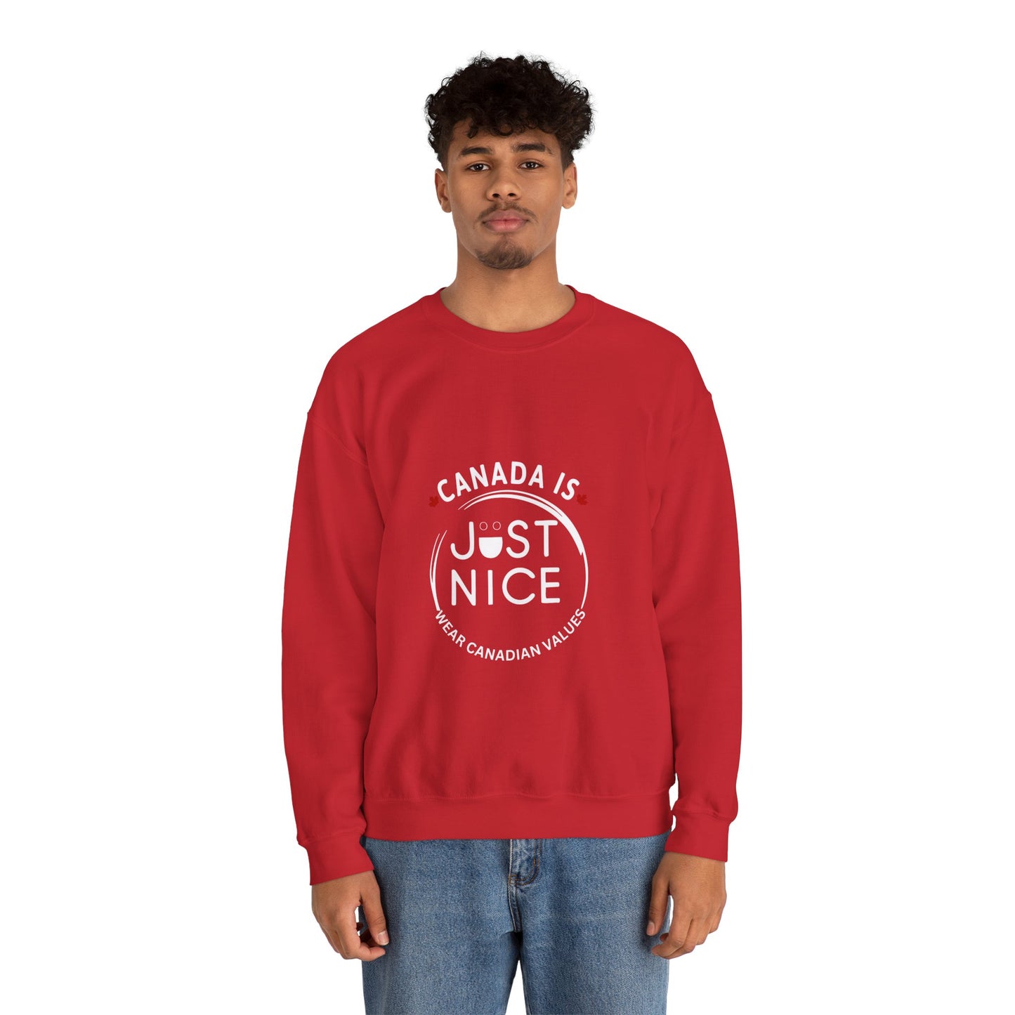 Canada Is Just Nice Crewneck Sweatshirt - Cozy Unisex Sweater for Home & Outdoor